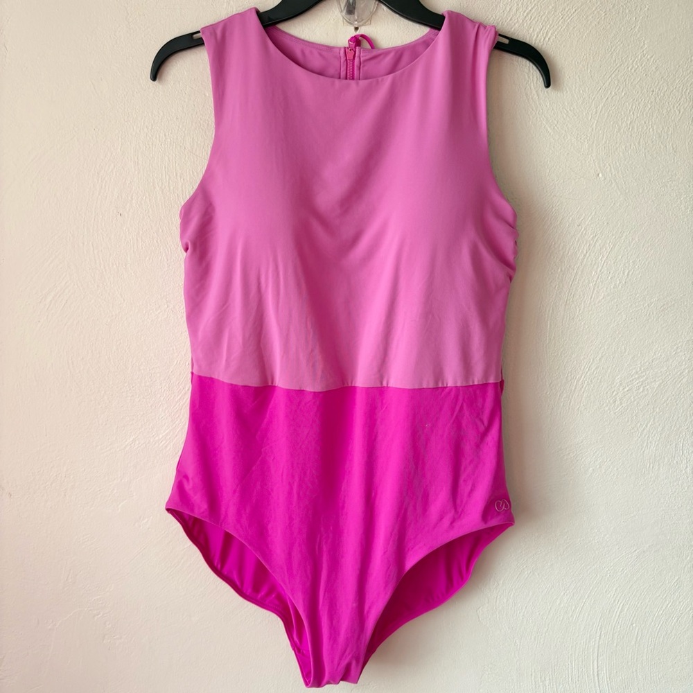 Calia by Carrie Underwood Pink Color Block One Piece Swimsuit